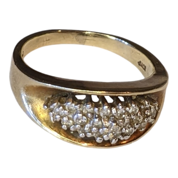 Vintage Cluster Diamonds 10K Gold Stamped 💍 Ring Size 5 and 4.37gm - Picture 4 of 12